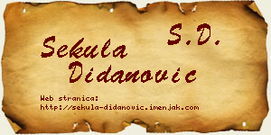 Sekula Didanović vizit kartica